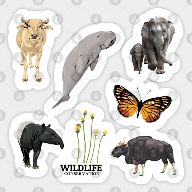 Save beautiful Wildlife Sticker by KewaleeTee